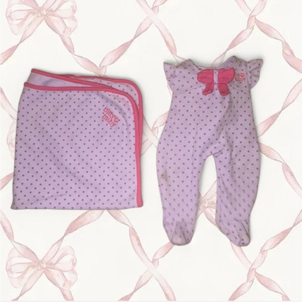 Bitty Baby onesie with matching blanket